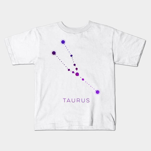 TAURUS STAR CONSTELLATION ZODIAC SIGN Kids T-Shirt by deificusArt